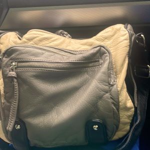 Handbag purse leather zippers inside and outside